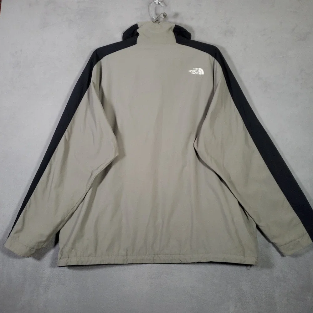 VTG The North Face HyVent Jacket Mens‎ XL Gray Black Colorblock Waterproof  Y2K